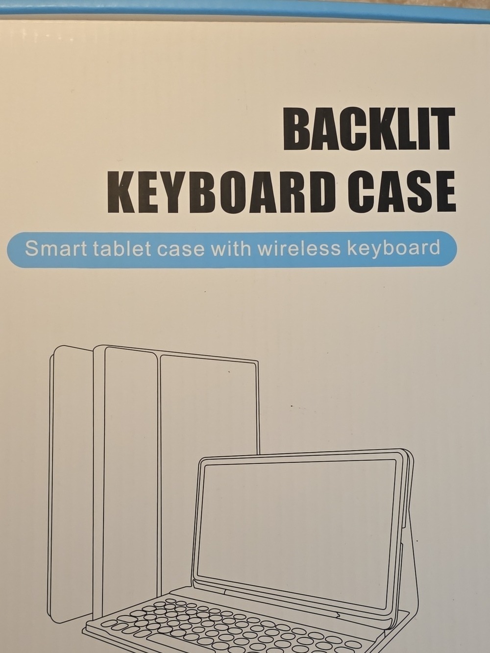 Backlit Wireless Keyboard Case for Tablet - Black